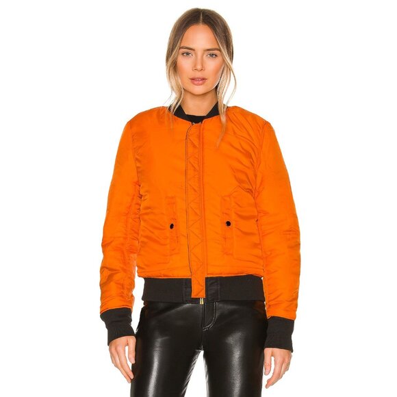 ALPHA INDUSTRIES Women's Black Nylon MA-1 Flight Reversible Zip Bomber Jacket XS - Picture 3 of 11